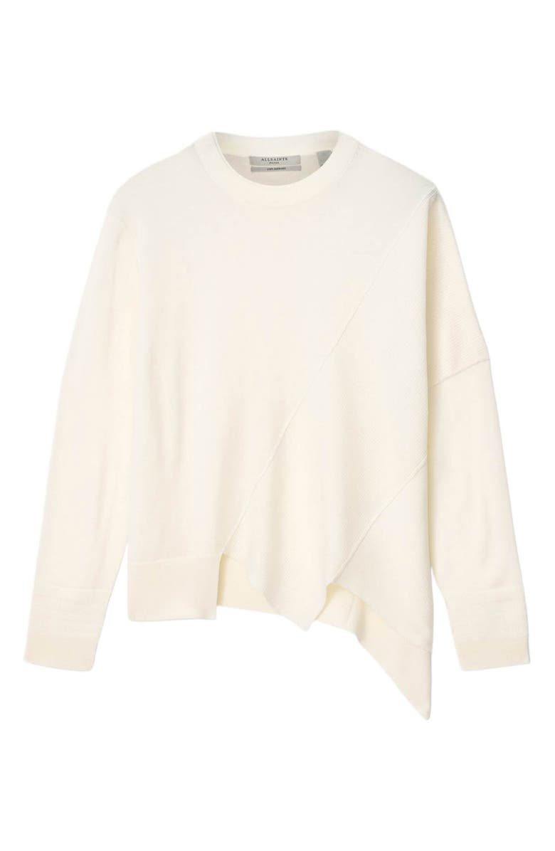AllSaints Isla Asymmetric Sweater, Alternate, color, Chalk White