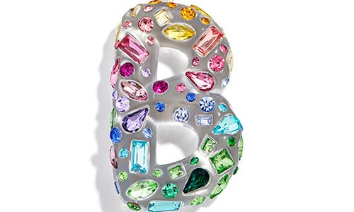 Baublebar Crystal Initial Key Ring Bag Charm In Gold