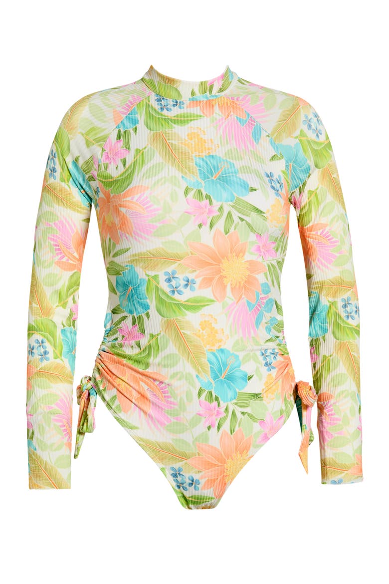 Catalina Island Long Sleeve One-Piece Swimsuit, Alternate, color, MULTICO
