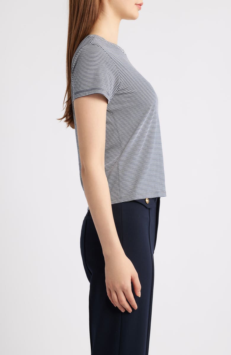 FRAME The Stripe Cotton Baby Tee, Alternate, color, Navy Multi