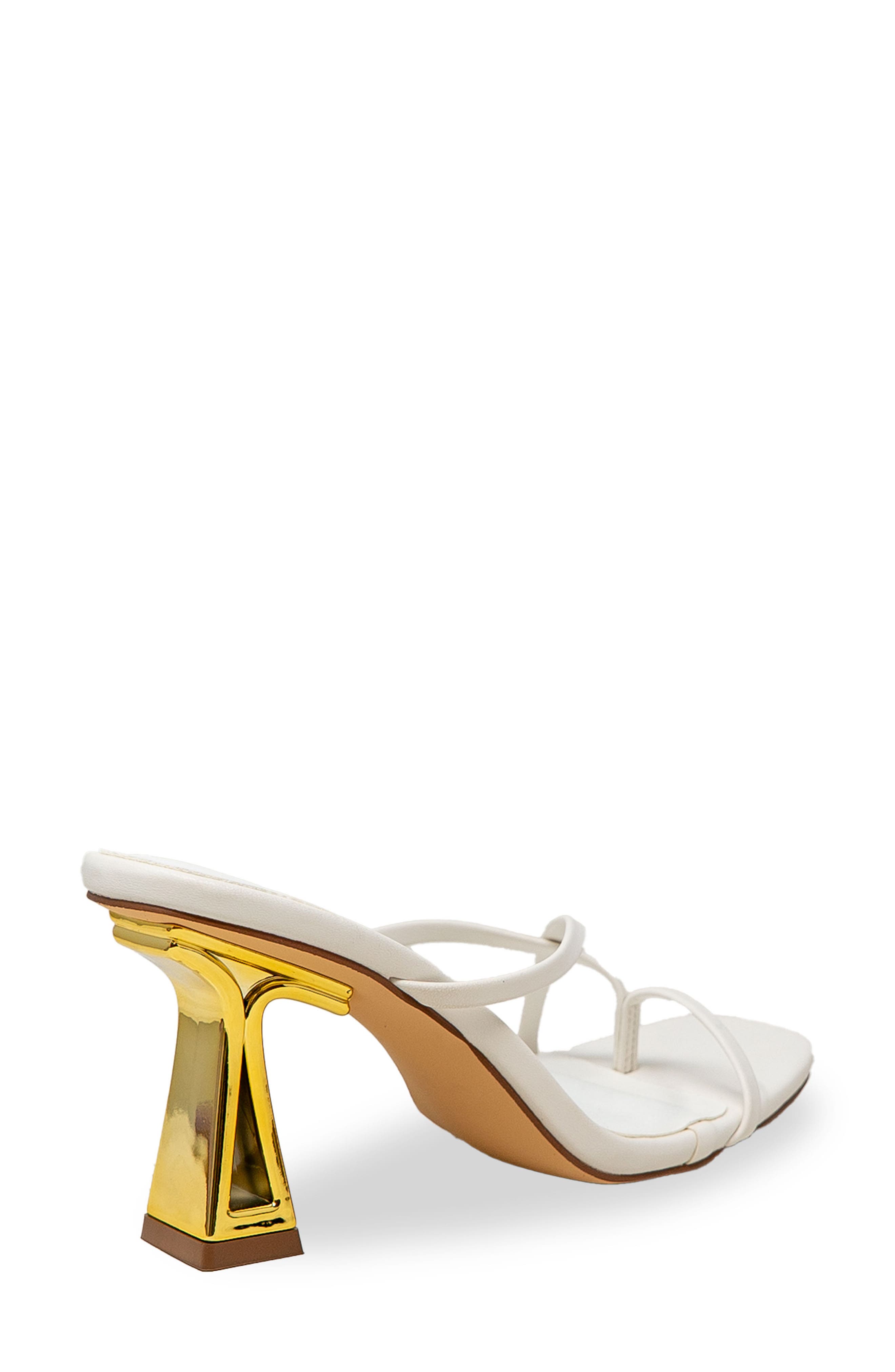 Sculpted Strappy Toe Post Sandal, Alternate, color, WHITE PU