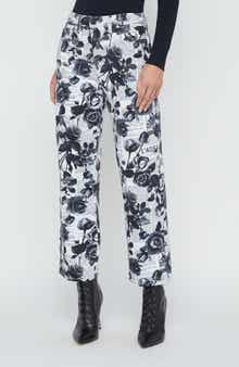 L'AGENCE June Rose Print Stovepipe Crop Jeans
