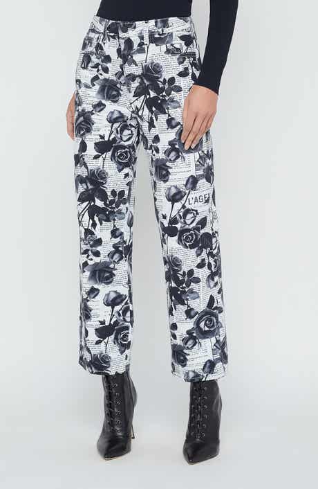 L'AGENCE June Rose Print Stovepipe Crop Jeans