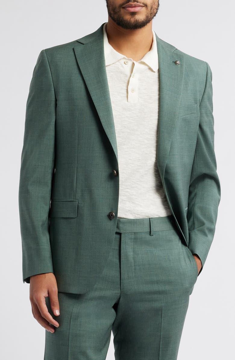 Jack Victor Esprit Solid Green Wool Twill Suit, Alternate, color, Olive