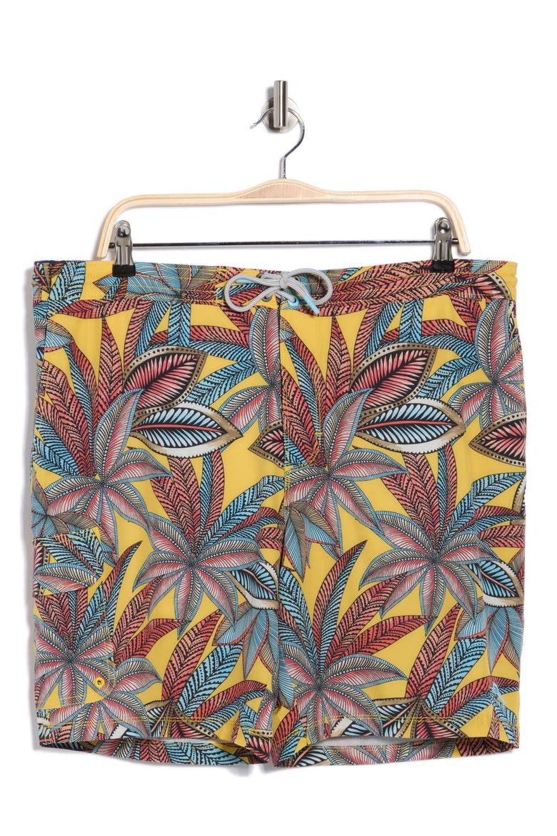 Baja Luau Board Shorts, Alternate, color, DAFFODIL DAZE