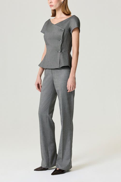 Nocturne Side Slit Tailored Pants In Gray