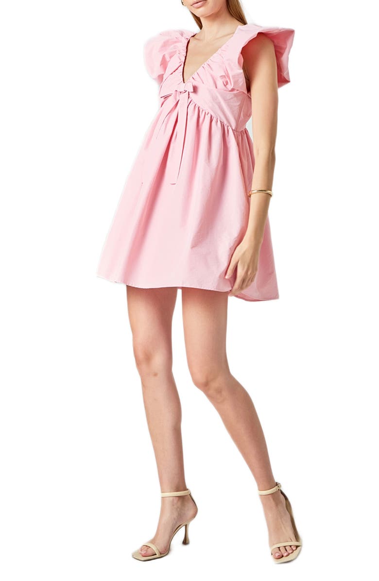 Endless Rose Bow Detail Minidress, Alternate, color, Pink/ Pink