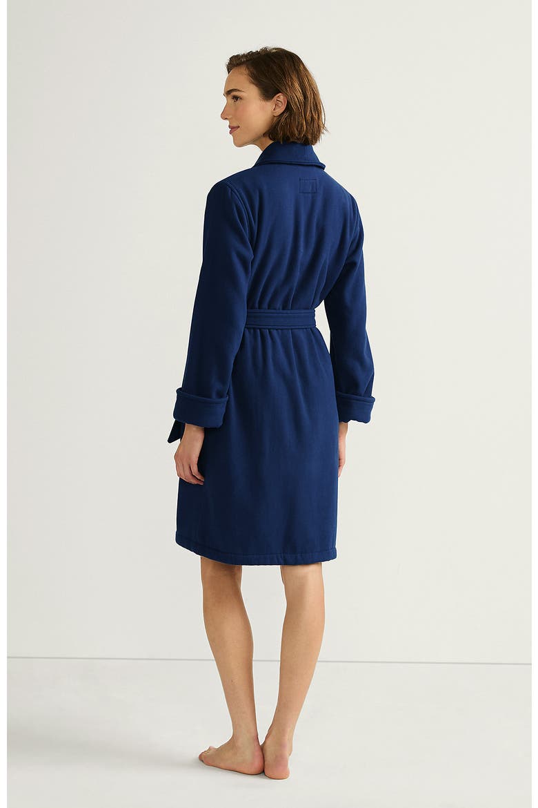 Cotton Terry Knee Length Spa Bath Robe, Alternate, color, Deep Sea Navy
