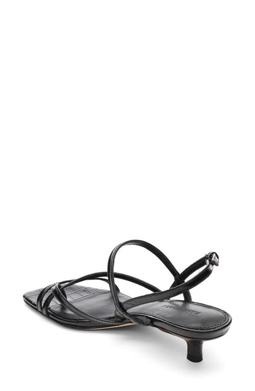Sanctuary Energy Croc Embossed Kitten Heel Sandal In Black