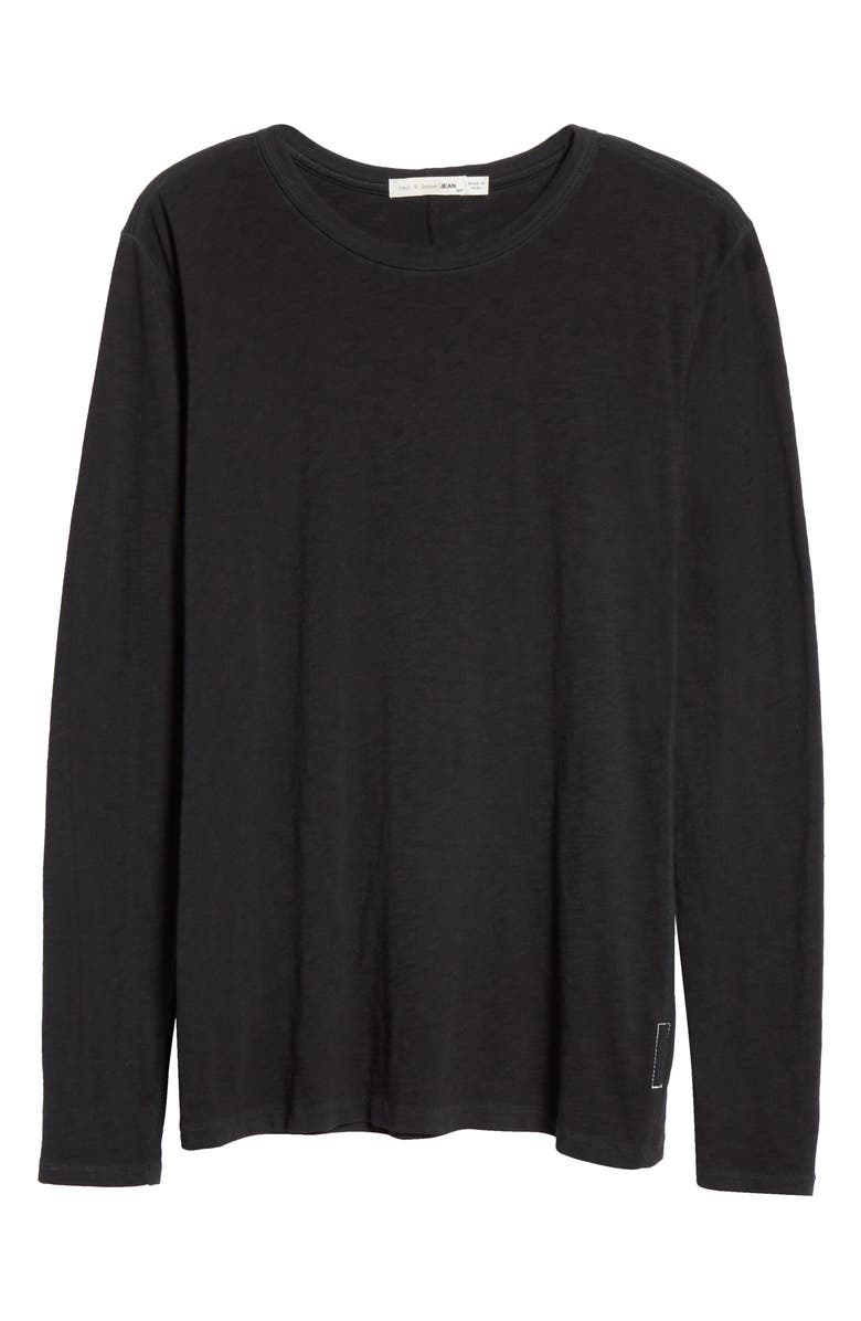 rag & bone The Long Sleeve Tee, Alternate, color, Black