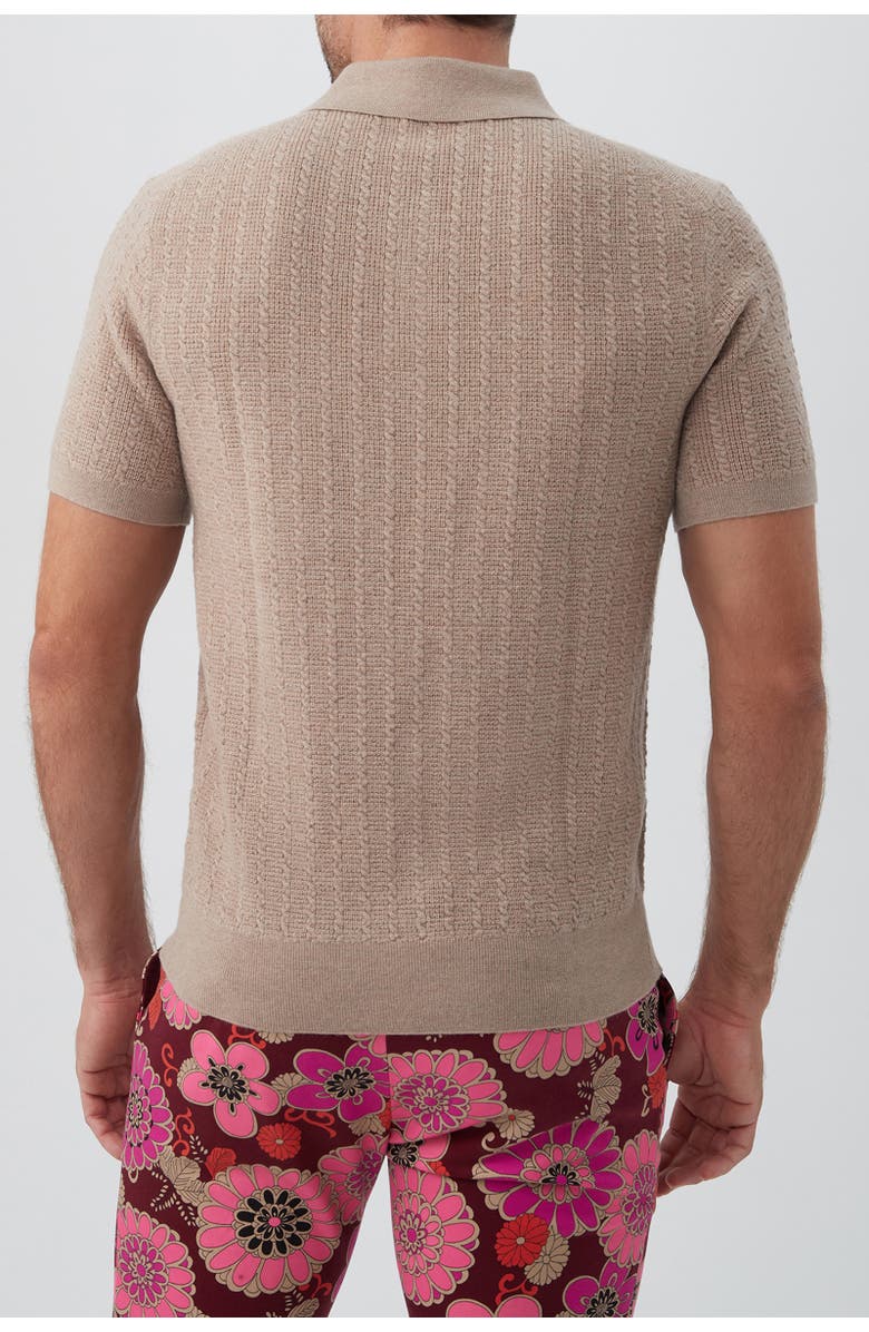 MR TURK Asher Textured Knit Polo, Alternate, color, Taupe