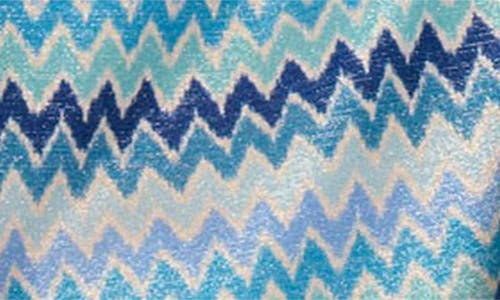 Ramy Brook Xana Metallic Chevron Cover-up Skirt In Blue