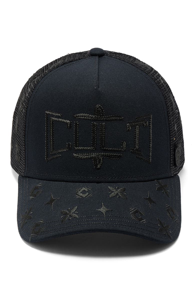 Mesh Back Trucker Baseball Cap, Main, color, BLACK