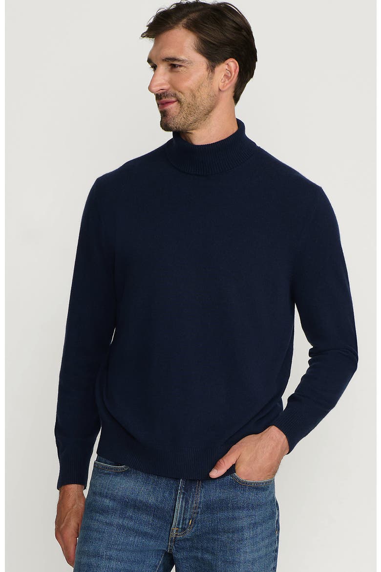 Fine Gauge Cashmere Turtleneck Sweater, Main, color, Radiant Navy