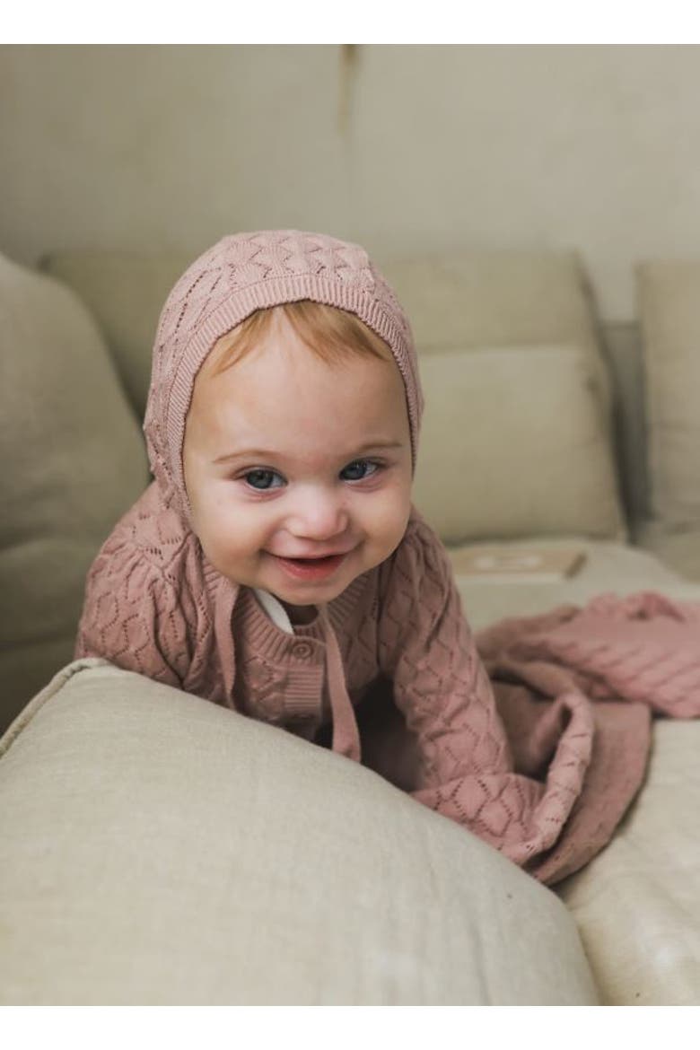 Looms Stitch Collection - Diamond Pointelle Knit Bonnet, Alternate, color, Mauve