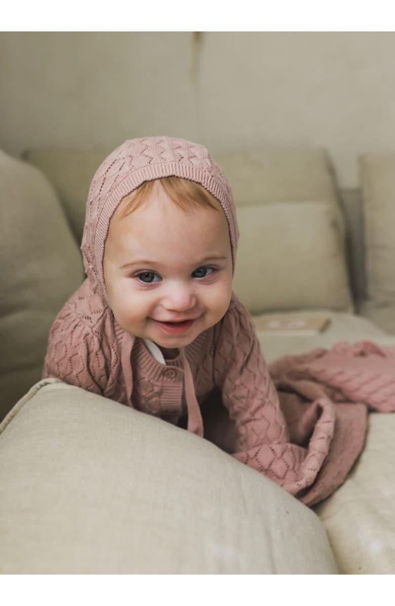 Ely's & Co. Looms Stitch Collection - Diamond Pointelle Knit Bonnet, Alternate, color, Mauve