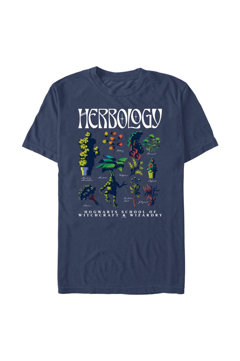 Men's Harry Potter Herbology Flash Sheet  Graphic T-Shirt, Alternate, color, Navy Blue