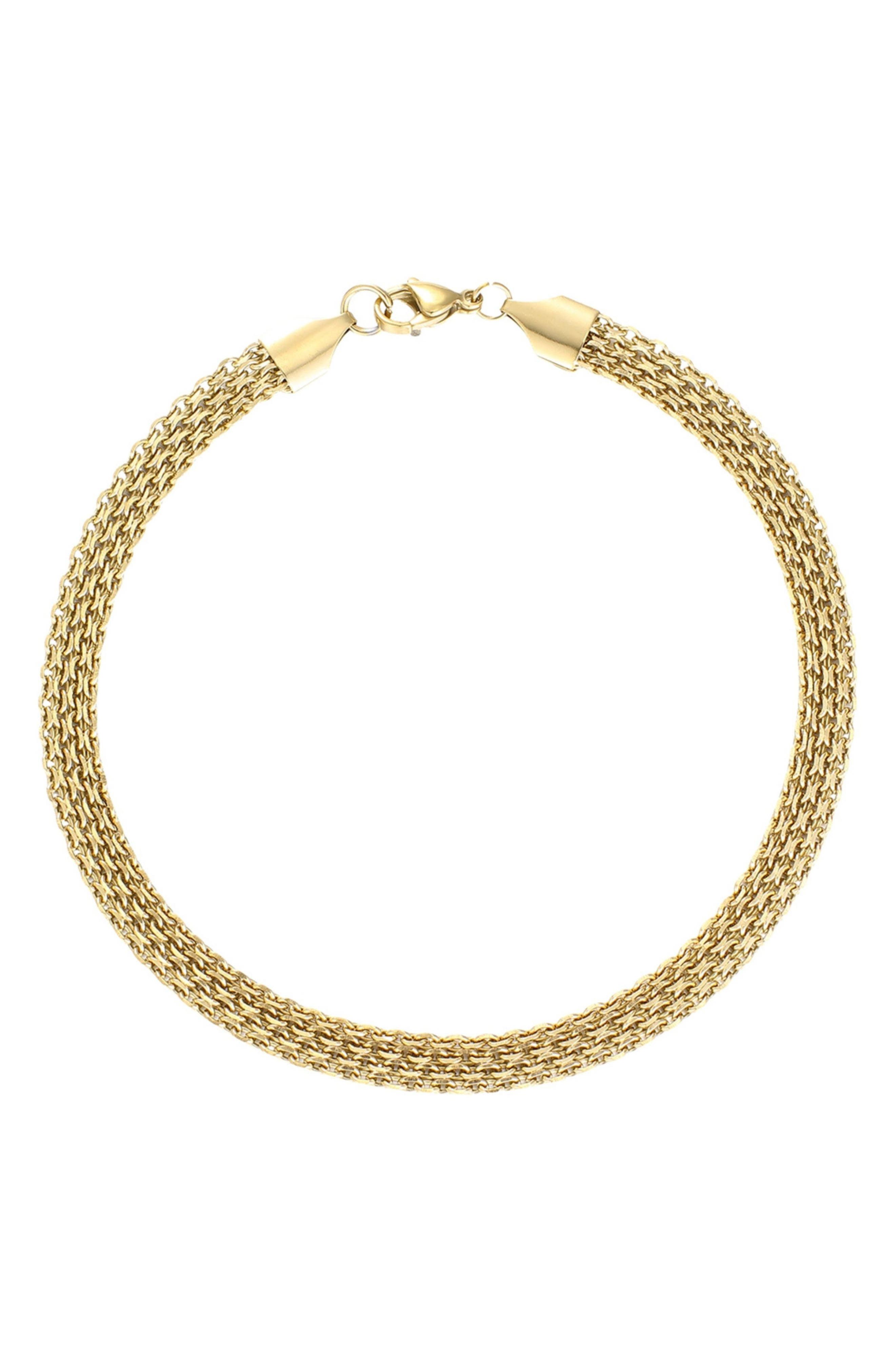 Adornia Tarnish Resistant 18K Gold Plated Multichain Anklet
