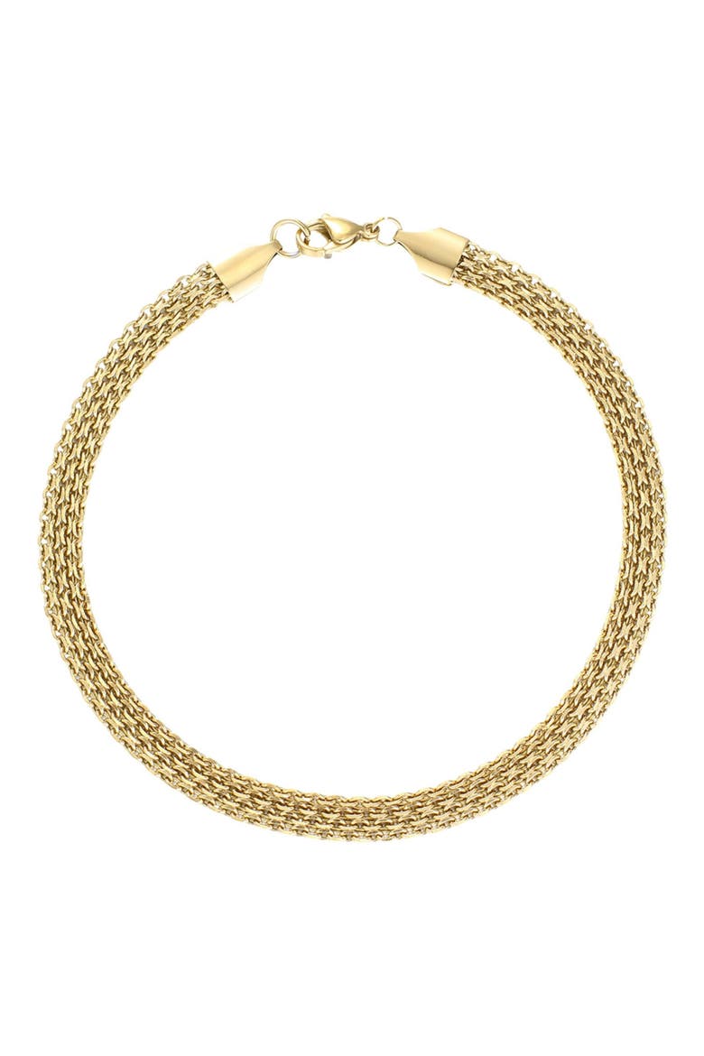 Tarnish Resistant 18K Gold Plated Multichain Anklet, Main, color, GOLD