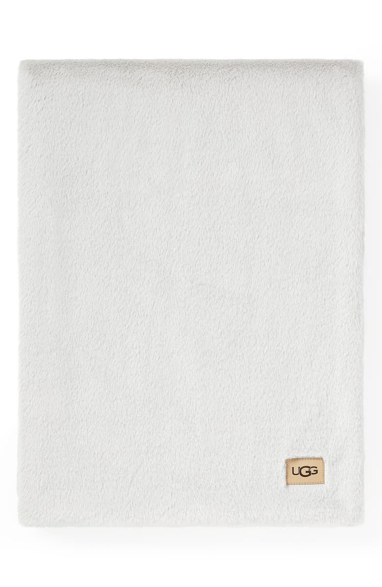 UGG<sup>®</sup> Marcella Faux Fur Throw Blanket, Main, color, Stone