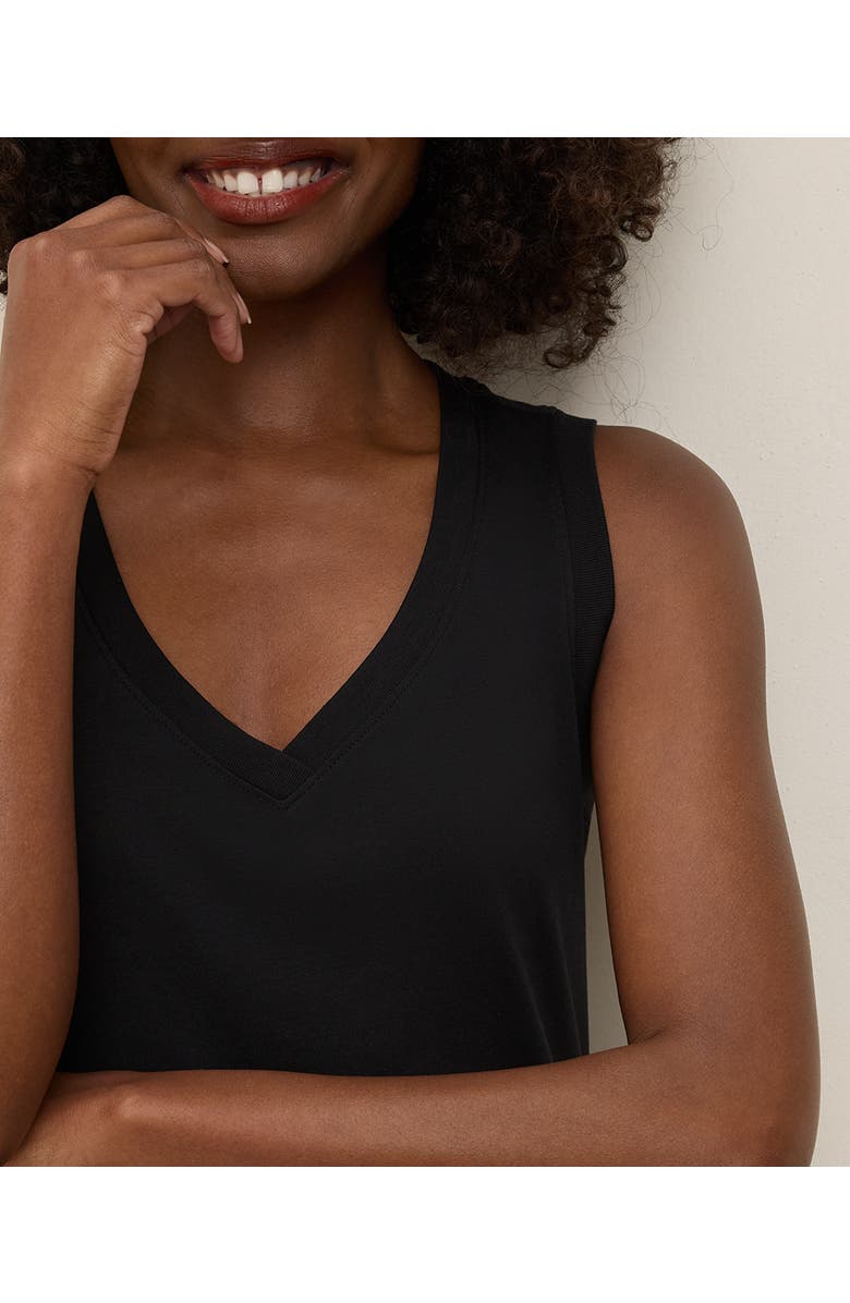 Pact Organic Cotton Softspun V-Neck Tank, Alternate, color, Black