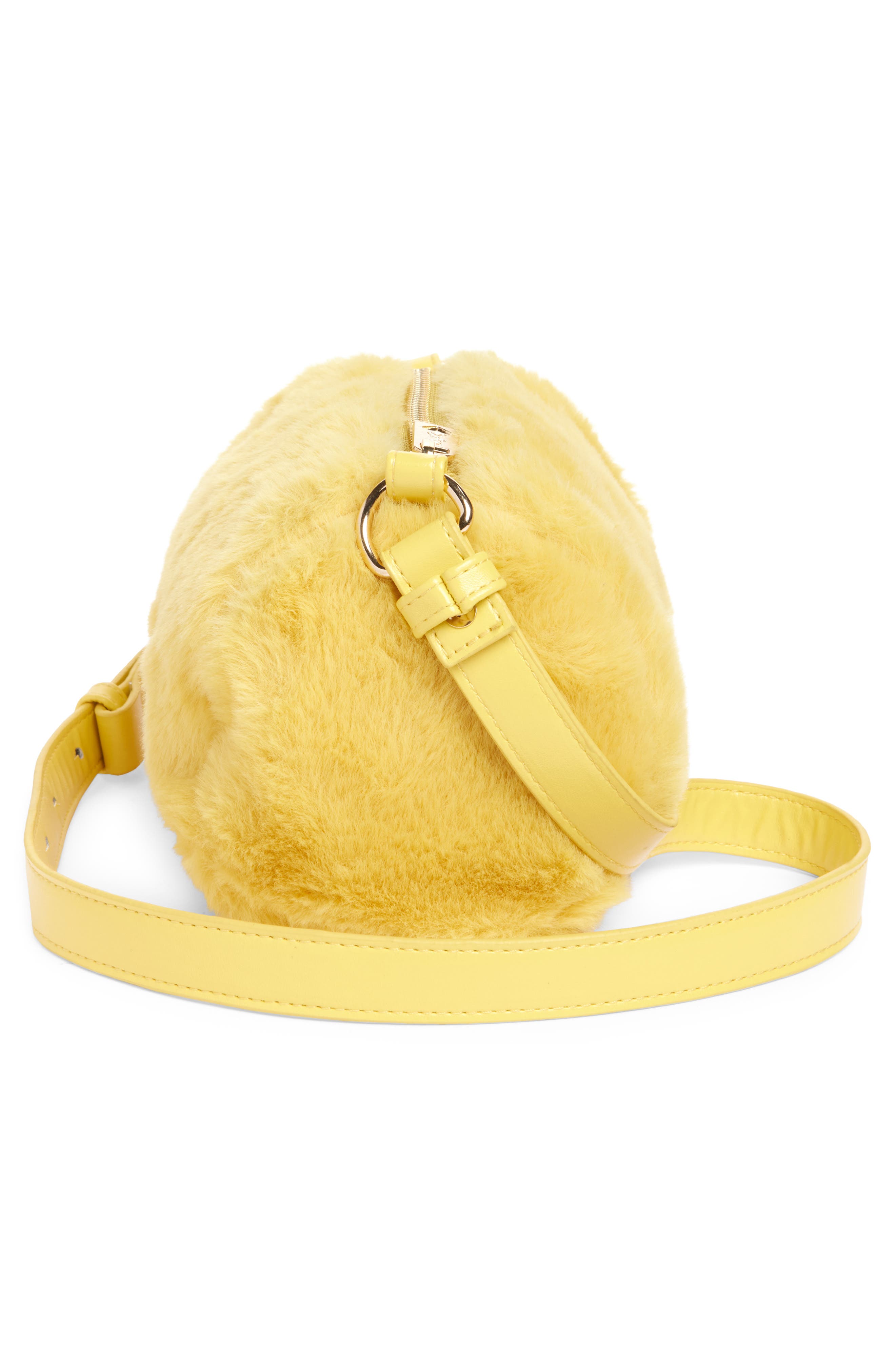 Ruby & Ry Kids' Faux Fur Barrel Bag, Alternate, color, Yellow