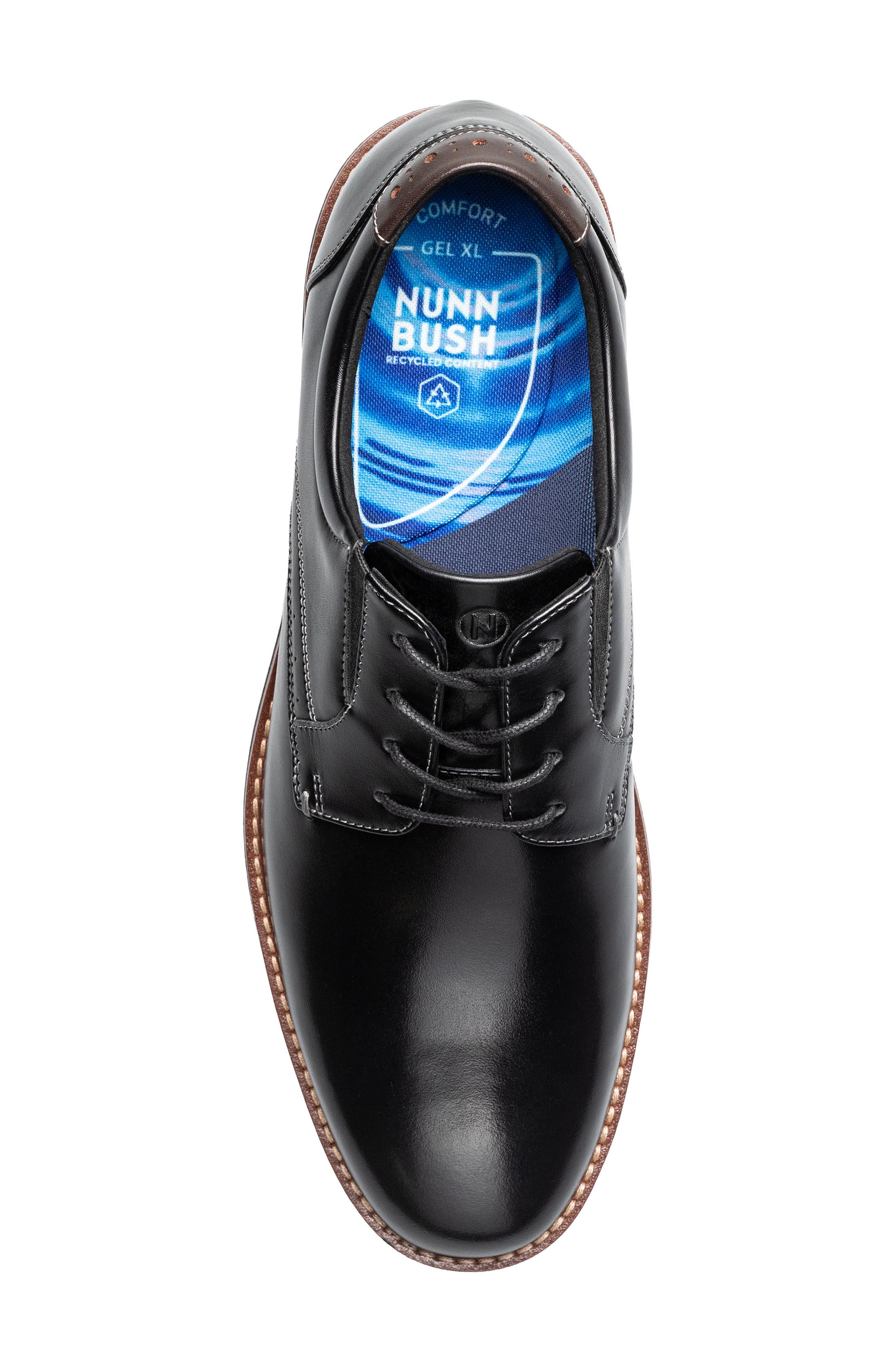 Fitz Flex Leather Plain Toe Oxford, Alternate, color, BLACK