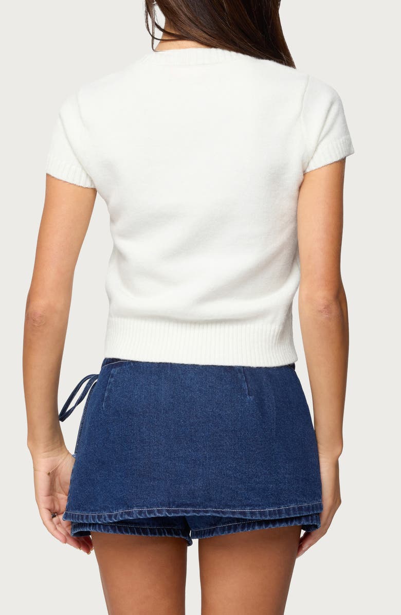 EDIKTED Coreen Knit Crop Top, Alternate, color, White