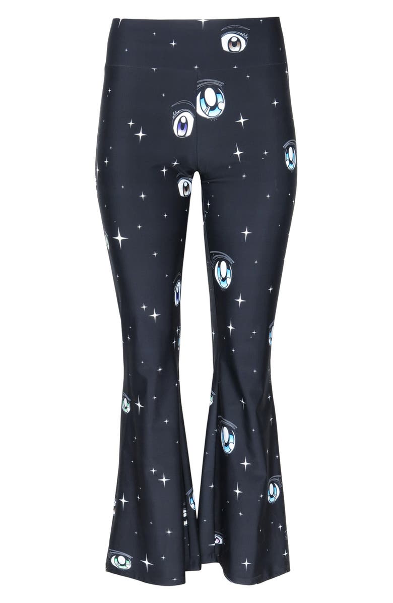 Sandy Liang Huffy Eye Print Flare Pants, Alternate, color,