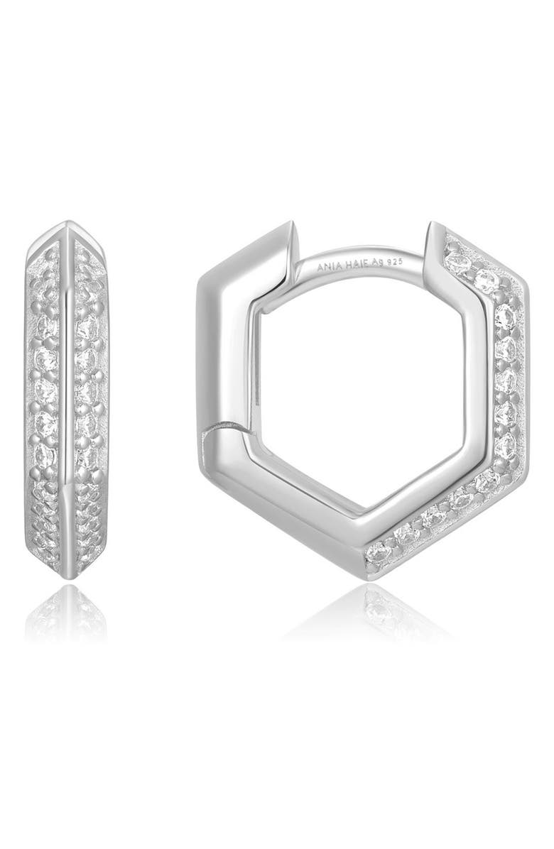 ANIA HAIE Pavé Shield Huggie Hoop Earrings, Alternate, color,