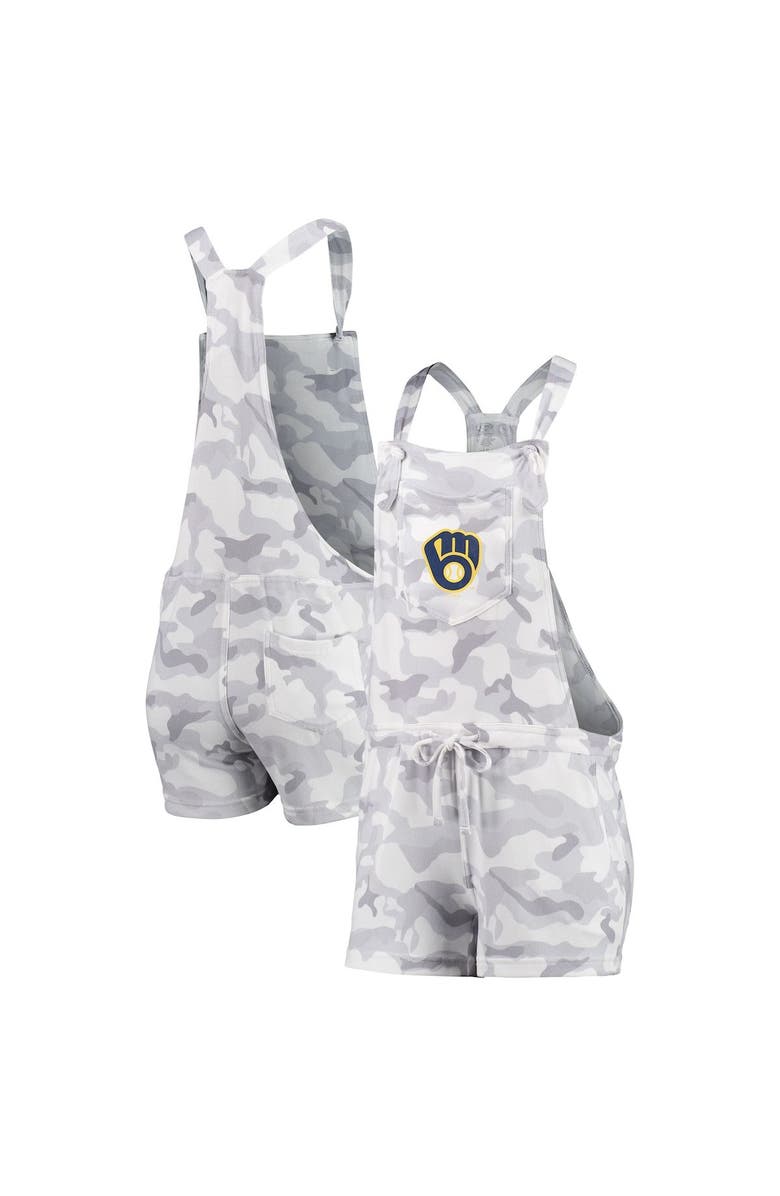 CONCEPTS SPORT Women's Concepts Sport Gray Milwaukee Brewers Camo Overall Romper, Alternate, color, 