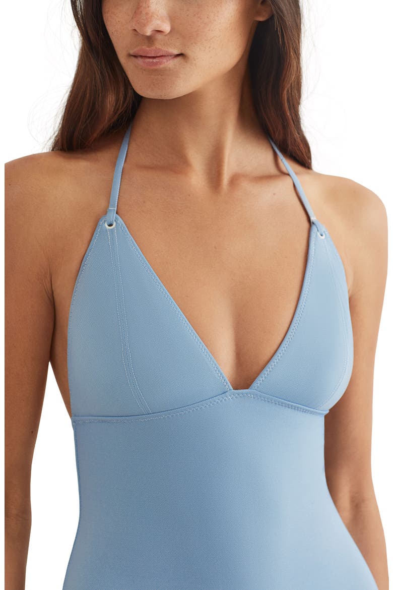 Halter One-Piece Swimsuit, Alternate, color, CAROLINA BLUE