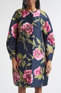 Carolina Herrera Peony Jacquard Cocoon Coat
