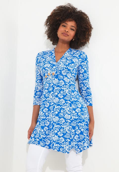 Stretch Knit Asymmetrical Tunic (Plus)