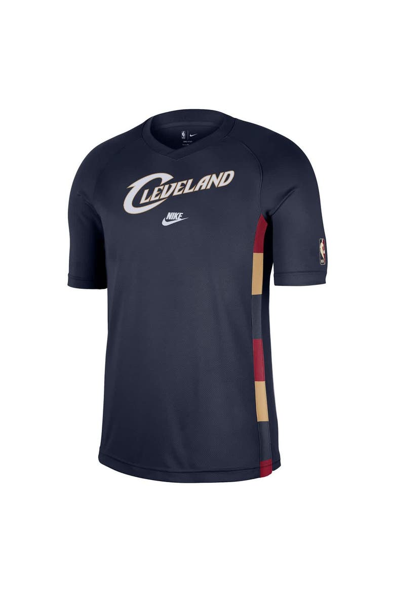 Men's Nike Navy Cleveland Cavaliers Classic Edition Hardwood Classics Authentic Game Shooting T-Shirt, Alternate, color, Navy