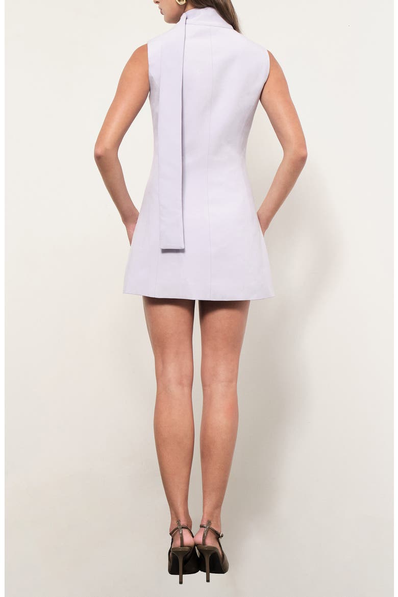 Tommy Mock Neck Sash Button-Up Minidress, Alternate, color, LILAC
