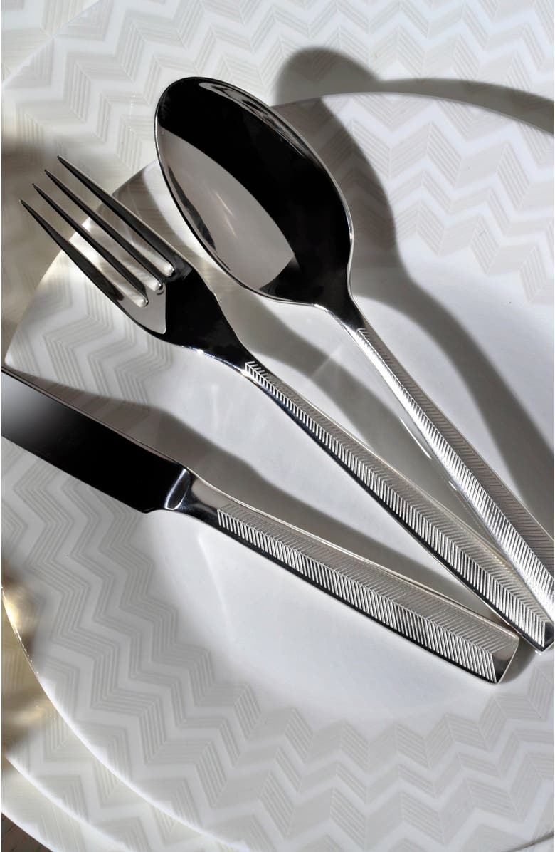 Missoni Home Tableware Table Forks ZIG ZAG Set of 6  Steel L 8", Alternate, color, Silver