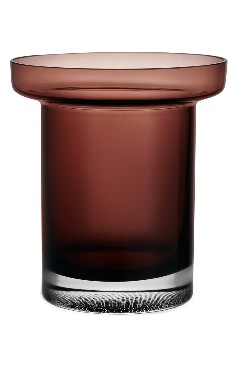Orrefors Limelight Low Vase, Main, color, Burgundy