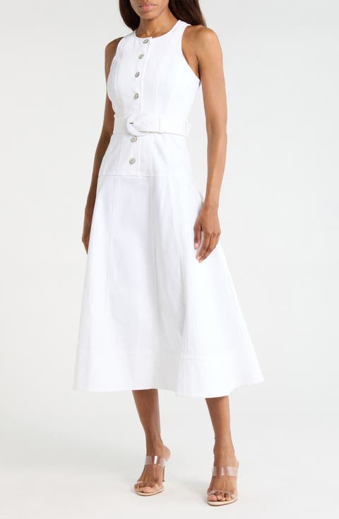 Margaret Sleeveless Cotton Blend A-Line Dress