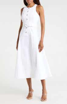 Cinq à Sept Margaret Sleeveless Cotton Blend A-Line Dress