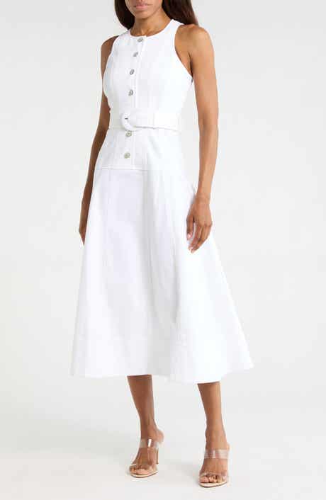 Cinq à Sept Margaret Sleeveless Cotton Blend A-Line Dress