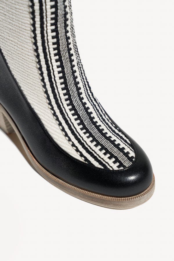 Julia Fabric Boots, Alternate, color, Ivory Black