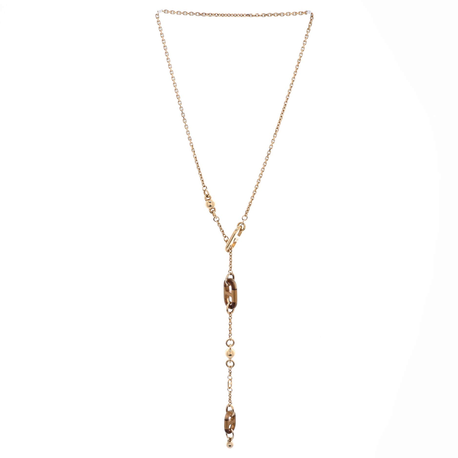 Sur Mer Necklace Lacquered Metal with Buffalo Horn Small, Alternate, color, Metallic Gold