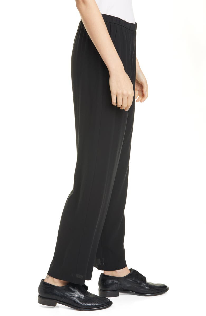Eileen Fisher Straight Leg Silk Ankle Pants, Alternate, color, 