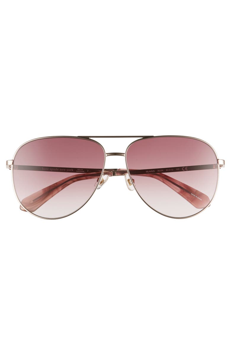 Kate Spade New York isla 61mm aviator sunglasses, Alternate, color, 