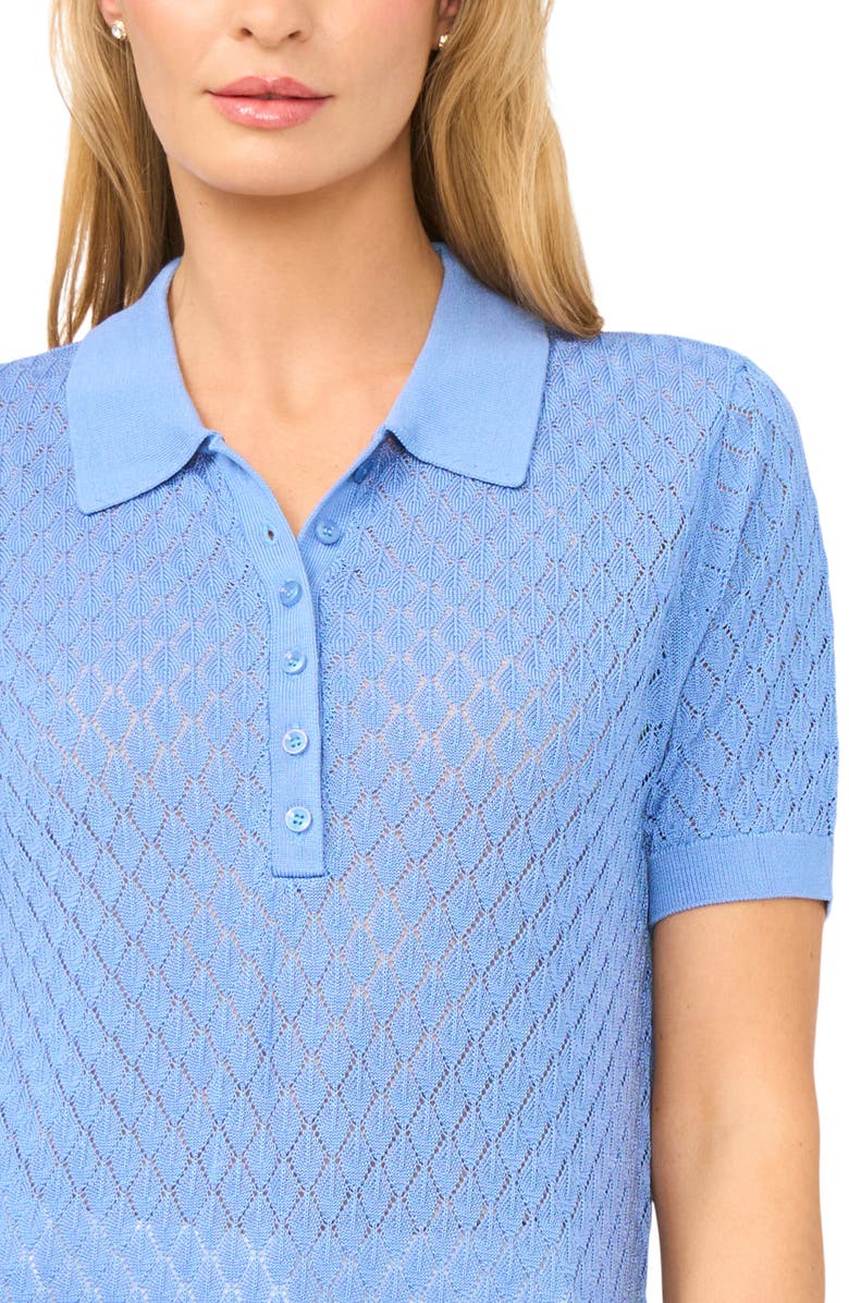 Ted Baker Clara Diamond Knit Polo, Alternate, color, Palace Blue