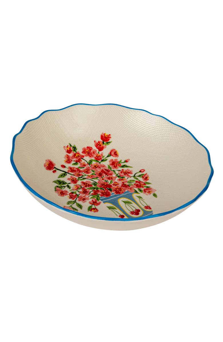 Storied Home Country Garden Stoneware Salad Bowl, Main, color, White