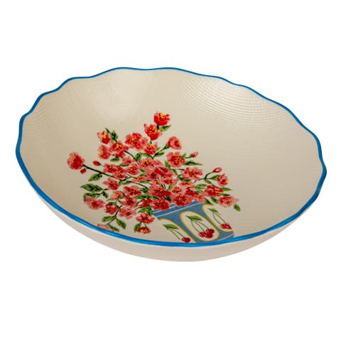 Country Garden Stoneware Salad Bowl