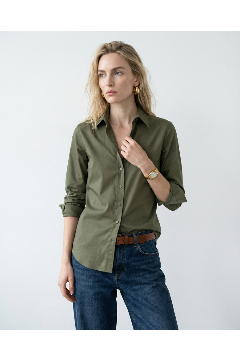 The Boyfriend Shirt, Main, color, Olive