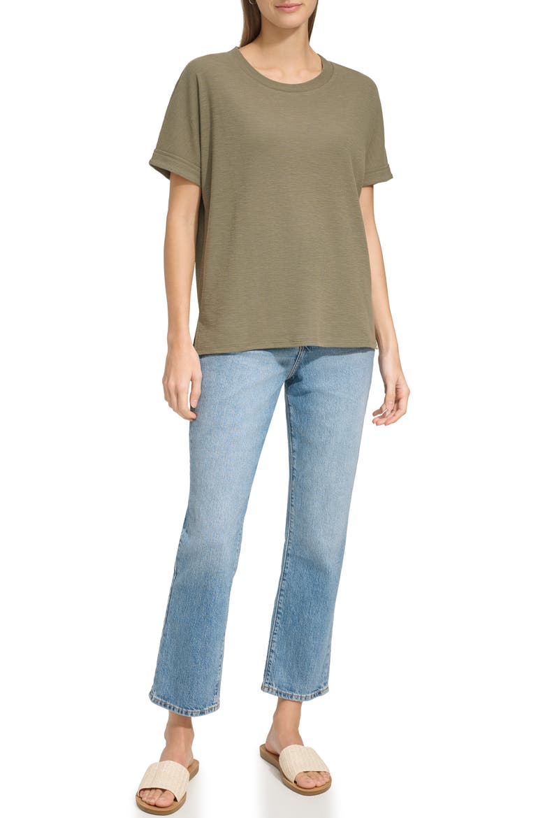 Boxy Crewneck T-Shirt, Alternate, color, DUSTY OLIVE